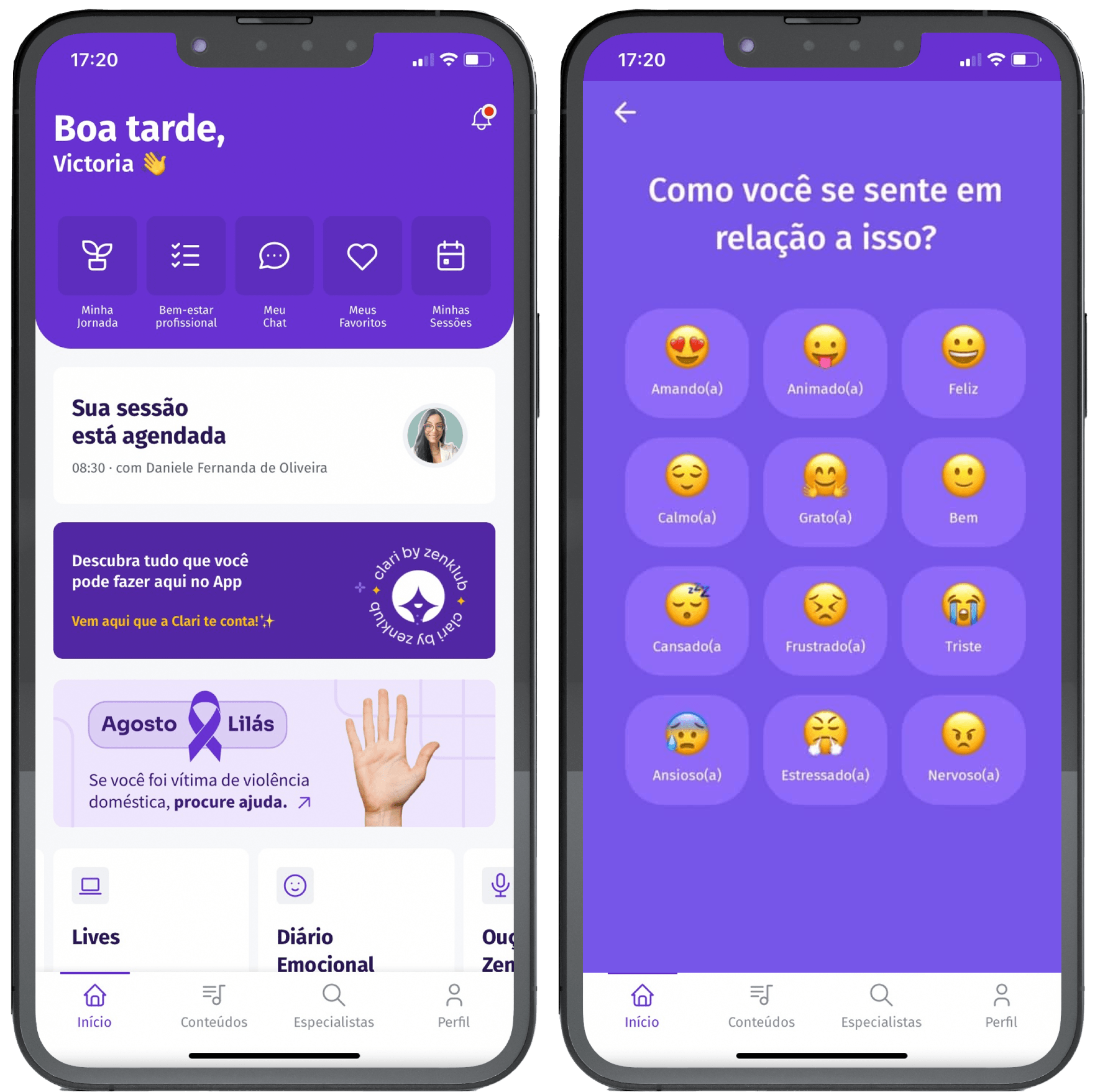 Zenklub app interface shown as selected product work.
